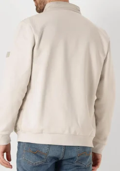 beige gentiluomo gewatteerde jas cardigan zip