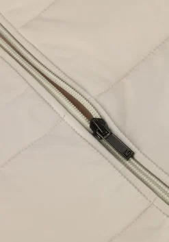 beige gentiluomo gewatteerde jas cardigan zip