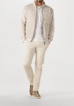 beige gentiluomo gewatteerde jas cardigan zip