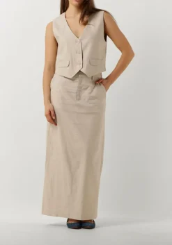 beige gestuz maxirok lizagz linen hw skirt