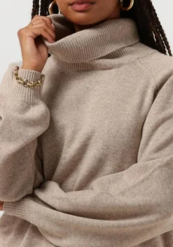 beige gestuz trui manzigz wool rollneck