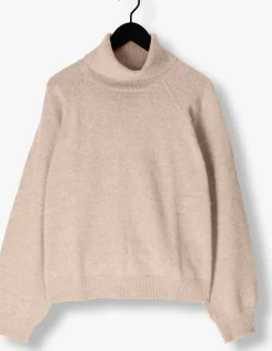 beige gestuz trui manzigz wool rollneck