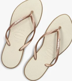 beige havaianas teenslippers slim point