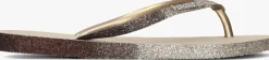 beige havaianas teenslippers slim sparkle ii