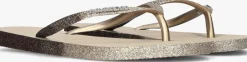 beige havaianas teenslippers slim sparkle ii
