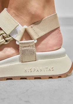 beige hispanitas platte sandalen hv253898