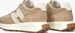 beige hogan lage sneakers h641 allacciato h patch