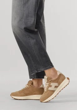 beige hogan lage sneakers h641 allacciato h patch