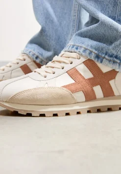 beige hogan lage sneakers h671 allacciato