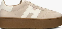 beige hogan lage sneakers h681 allacciato h