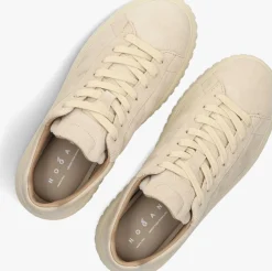 beige hogan lage sneakers h-stripes allacciato h