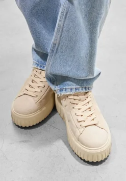 beige hogan lage sneakers h-stripes allacciato h