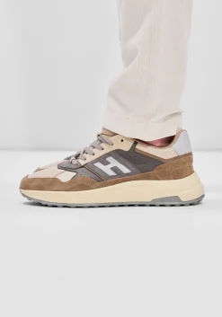 beige hogan lage sneakers hyperlight allacciato h
