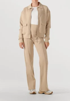 beige house of gravity vest tailored zip cardigan