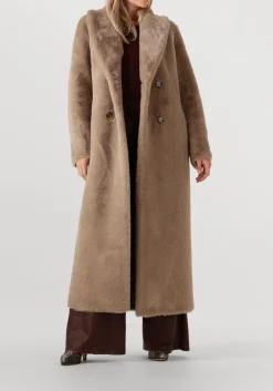 beige ibana faux fur jas camia