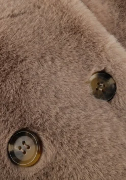 beige ibana faux fur jas camia