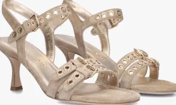 beige kennel & schmenger sandalen met hak 76600