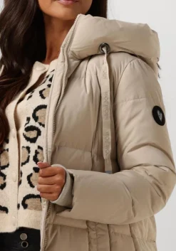 beige mos mosh gewatteerde jas nova square down coat