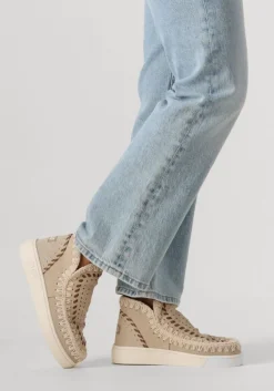 beige mou hoge sneakers eskimo sneaker