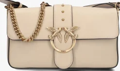 beige pinko schoudertas love one classic slouchy