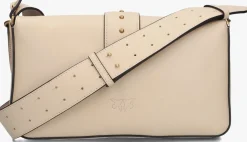 beige pinko schoudertas love one classic slouchy