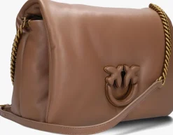 beige pinko schoudertas love click classic