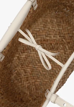 beige pinko shopper love summer basket raffia