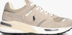 beige polo ralph lauren lage sneakers trackstr 250 low top lace