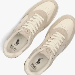 beige polo ralph lauren lage sneakers masters court low top