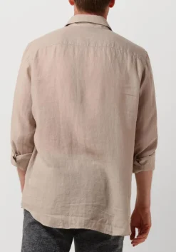 beige profuomo casual overhemd shirt x-cutaway sc linnen