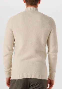 beige profuomo coltrui pullover mock neck boiled wool