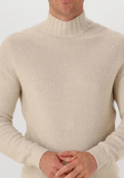 beige profuomo coltrui pullover mock neck boiled wool