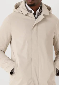 beige profuomo parka's raincoat long magnet