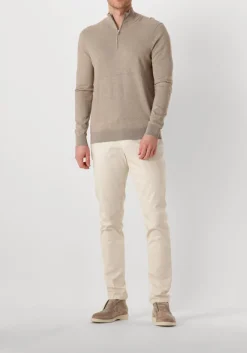 beige profuomo trui half zip luxury basic
