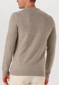 beige profuomo trui pullover crew neck woolblend