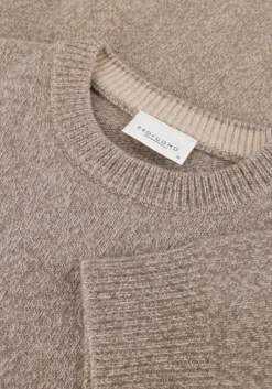 beige profuomo trui pullover crew neck woolblend