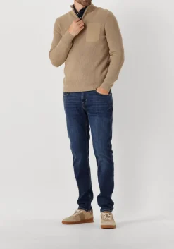 beige profuomo trui pullover half zip