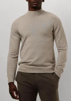 beige profuomo trui pullover mock