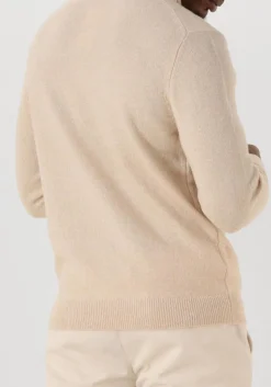 beige profuomo trui pullover roll neck wool blend