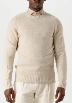 beige profuomo trui pullover crew neck