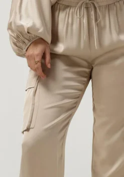 beige resort finest cargobroeken satin cargo pants