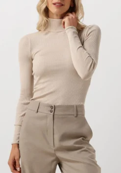 beige rosemunde coltrui silk t-shirt w/ roller neck