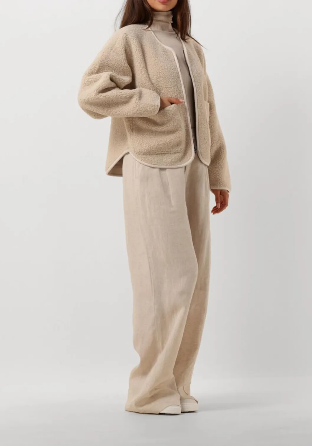 beige rosemunde coltrui silk t-shirt w/ roller neck