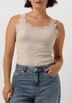 beige rosemunde top babette silk top w/ lace