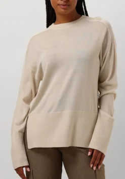 beige ruby tuesday trui vallie soft round neck pullover high border