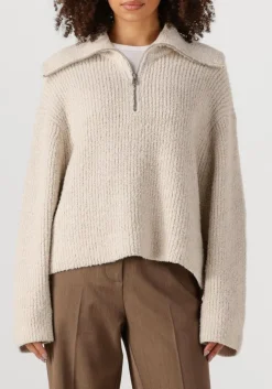 beige second female coltrui gerda knit zip collar