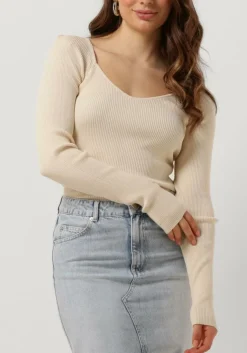 beige second female trui solia knit v-neck