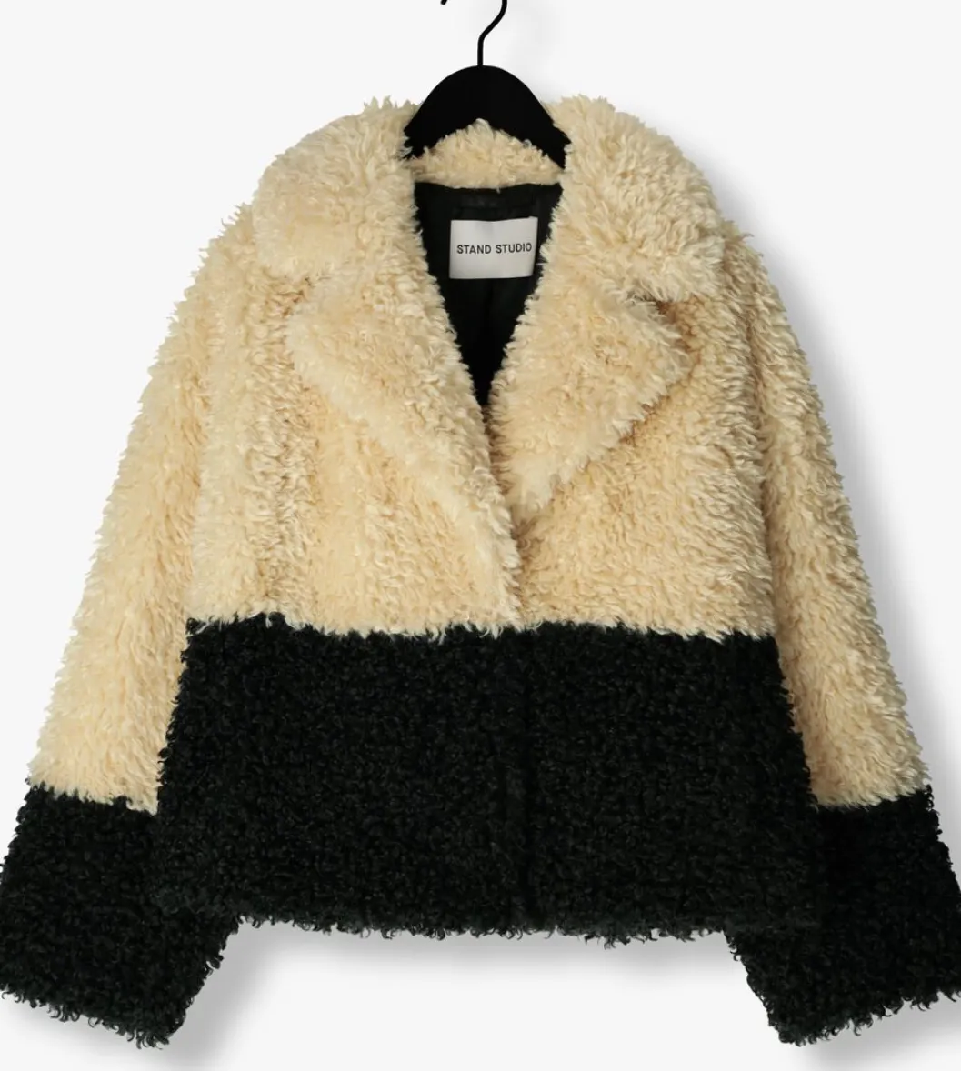 beige stand studio teddy jas jubel jacket