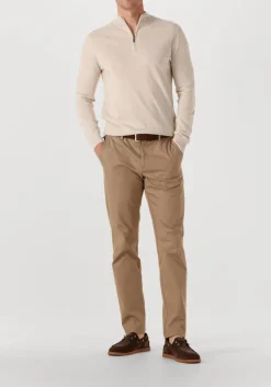 beige stefano lauran trui half zip anders