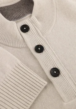 beige stefano lauran trui half zip l